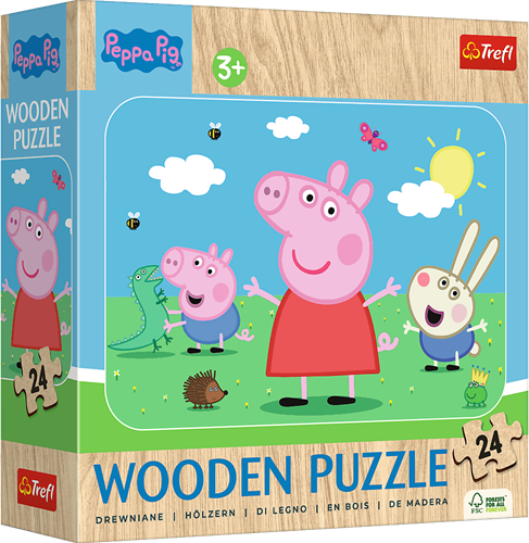 Trefl 24 Wooden Puzzle - Meet lovely Peppa / HASBRO Peppa Pig_FSC Mix 70%