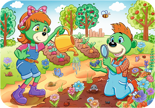 Trefl 24 Wooden Puzzle - Meet the Treflik Family / KAZSTUDIO SA The Treflik Family_FSC Mix 70%-2