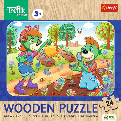 Trefl 24 Wooden Puzzle - Meet the Treflik Family / KAZSTUDIO SA The Treflik Family_FSC Mix 70%-3
