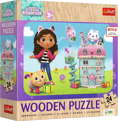 Trefl 24 Wooden Puzzle - Happy Gabby and her friends / Universal Gabby's Dollhouse_FSC Mix 70%