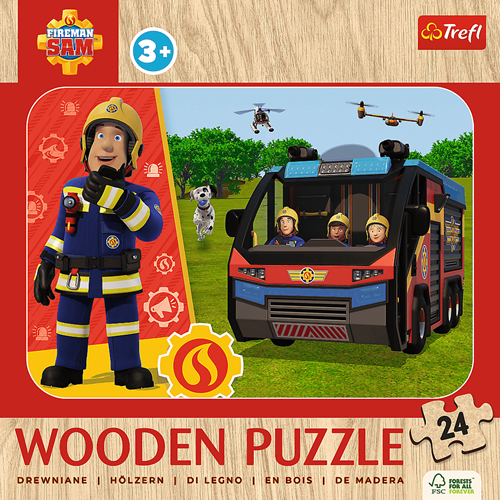 Trefl 24 Wooden Puzzle - Amazing Fireman / Prism A&D Fireman Sam_FSC Mix 70%-3