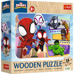 Trefl 24 Wooden Puzzle - Brave Spiday and friends / Spiday and his Amazing Friends Marvel_FSC Mix 70%