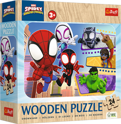 Trefl 24 Wooden Puzzle - Brave Spiday and friends / Spiday and his Amazing Friends Marvel_FSC Mix 70%