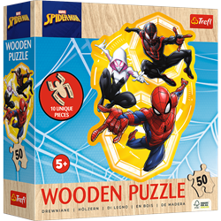 Trefl 50 Wooden Contour Puzzle - Spider-Man ready in action / Disney Marvel Spiderman_FSC Mix 70%