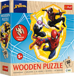 Trefl 50 Wooden Contour Puzzle - Spider-Man ready in action / Disney Marvel Spiderman_FSC Mix 70%