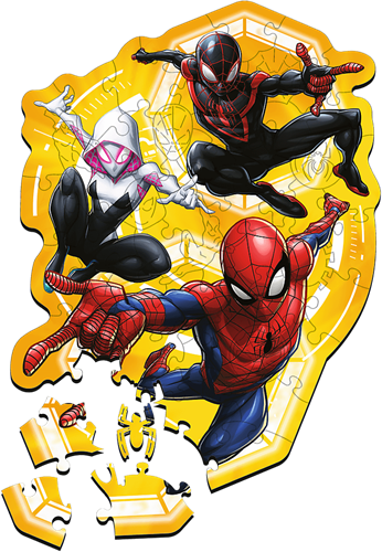 Trefl 50 Wooden Contour Puzzle - Spider-Man ready in action / Disney Marvel Spiderman_FSC Mix 70%-2