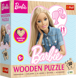 Trefl 50 Wooden Contour Puzzle - Favorite fashionable Barbie / Mattel, Barbie_FSC Mix 70%
