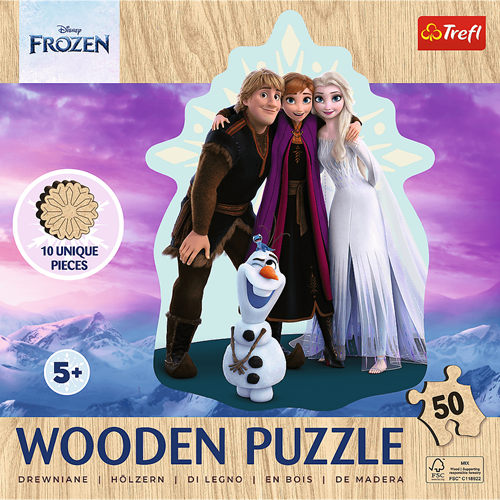 Trefl 50 Wooden Contour Puzzle - Favorite Frozen / Disney Frozen 2_FSC Mix 70%-3