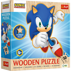 Trefl 50 Wooden Contour Puzzle - Happy Sonic / SEGA Sonic The Hedgehog_FSC Mix 70%
