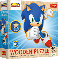 Trefl 50 Wooden Contour Puzzle - Happy Sonic / SEGA Sonic The Hedgehog_FSC Mix 70%