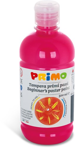 Primo - Kant-en-Klare Plakkaatverf voor Beginners, Fles Van 500 ml met Dop met Debietregeling Magenta 301