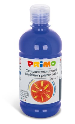 Primo - Kant-en-Klare Plakkaatverf voor Beginners, Fles Van 500 ml met Dop met Debietregeling Ultramarijn 500