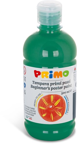 Primo - Kant-en-Klare Plakkaatverf voor Beginners, Fles Van 500 ml met Dop met Debietregeling Donkergroen 630
