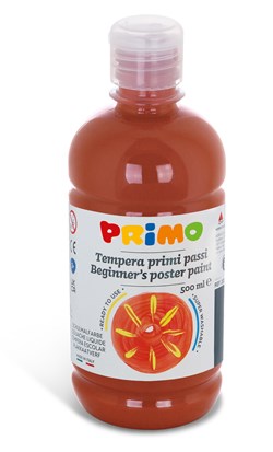 Primo - Kant-en-Klare Plakkaatverf voor Beginners, Fles Van 500 ml met Dop met Debietregeling Gebrand Siena 730
