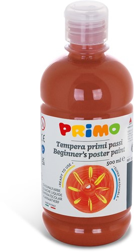 Primo - Kant-en-Klare Plakkaatverf voor Beginners, Fles Van 500 ml met Dop met Debietregeling Gebrand Siena 730