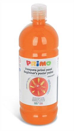 Primo - Kant-en-Klare Plakkaatverf voor Beginners, Fles Van 1000 ml met Dop met Debietregeling Oranje 250