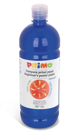 Primo - Kant-en-Klare Plakkaatverf voor Beginners, Fles Van 1000 ml met Dop met Debietregeling Ultramarijn 500