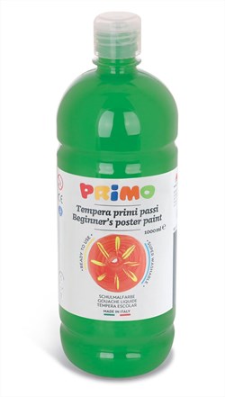Primo - Kant-en-Klare Plakkaatverf voor Beginners, Fles Van 1000 ml met Dop met Debietregeling Heldergroen 610