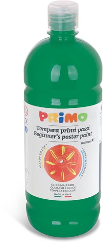 Primo - Kant-en-Klare Plakkaatverf voor Beginners, Fles Van 1000 ml met Dop met Debietregeling Donkergroen 630