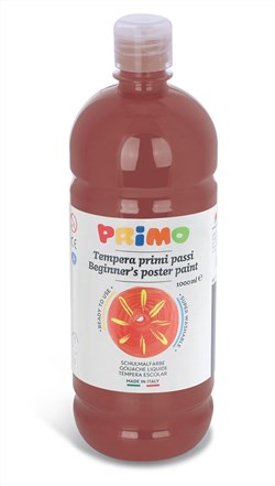 Primo - Kant-en-Klare Plakkaatverf voor Beginners, Fles Van 1000 ml met Dop met Debietregeling Gebrand Siena 730