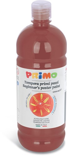 Primo - Kant-en-Klare Plakkaatverf voor Beginners, Fles Van 1000 ml met Dop met Debietregeling Gebrand Siena 730