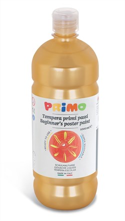 Primo - Kant-en-Klare Plakkaatverf voor Beginners, Fles Van 1000 ml met Dop met Debietregeling Goud 920