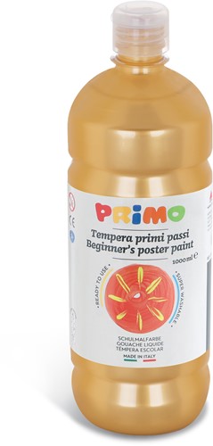 Primo - Kant-en-Klare Plakkaatverf voor Beginners, Fles Van 1000 ml met Dop met Debietregeling Goud 920