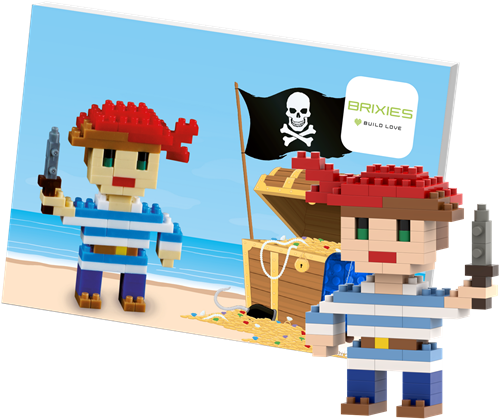 BRIXIES Postkaart Piraat - 76 st