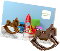 BRIXIES Postkaart Schommelpaard - 70 st-2