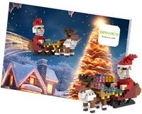 BRIXIES Postkaart Kerstman met slee - 188 st