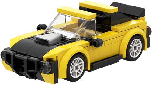 BRIXIES Plus Mini Racewagen geel - 134 st