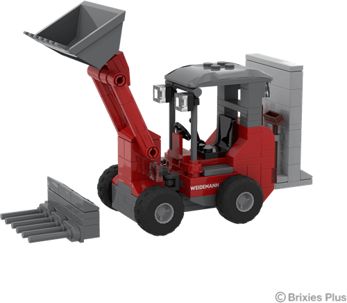 BRIXIES Plus Weidemann 1190e met Balenwagen + Schep - 181 st-2