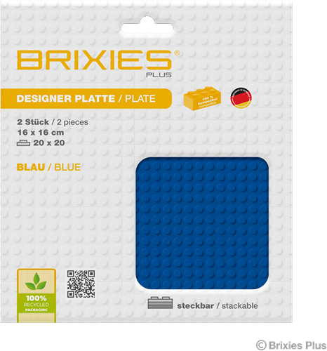 BRIXIES Grondplaat 20 x 20 Dubbelpak blauw-2