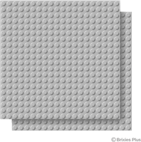 BRIXIES Grondplaat 20 x 20 Dubbelpak lichtgrijs