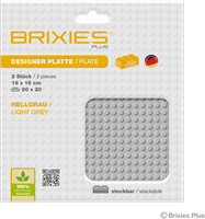 BRIXIES Grondplaat 20 x 20 Dubbelpak lichtgrijs-2