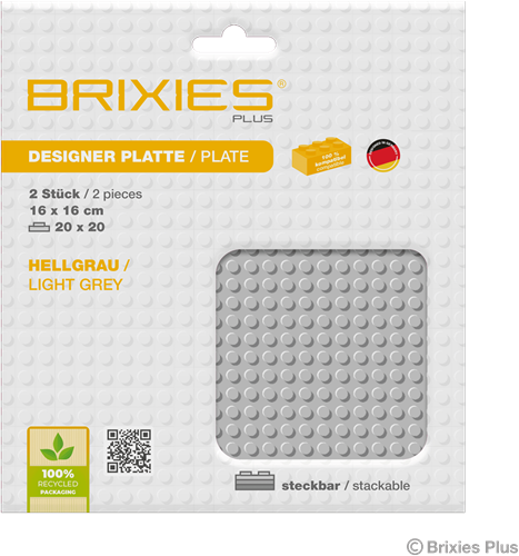 BRIXIES Grondplaat 20 x 20 Dubbelpak lichtgrijs-2