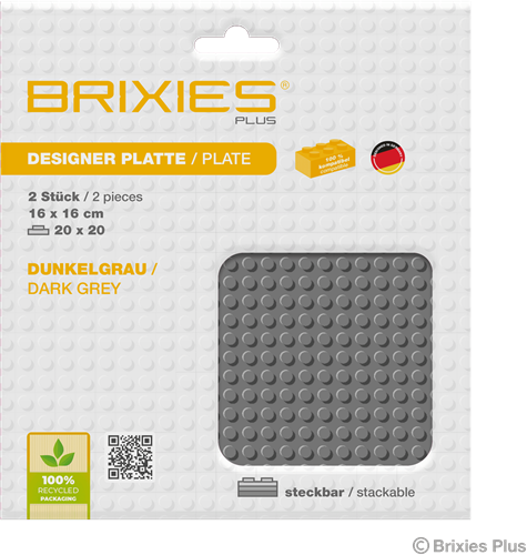 BRIXIES Grondplaat 20 x 20 Dubbelpak donkergrijs-2