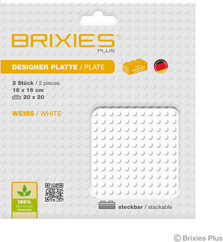 BRIXIES Grondplaat 20 x 20 Dubbelpak wit-2