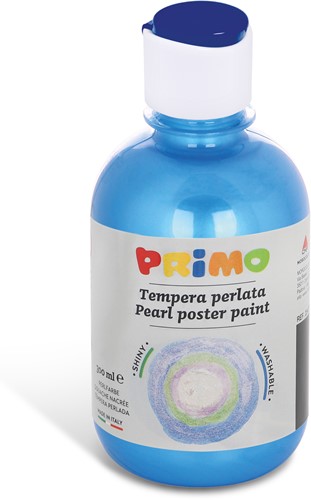 Primo - Kant-en-Klare Pearlescent Plakkaatverf, Fles 300 ml met Dop met Debietregeling Ultramarijn 500