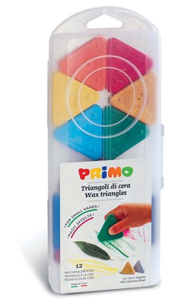 Primo - 12 Driehoek Waskrijt Zijde 50 mm in Box
