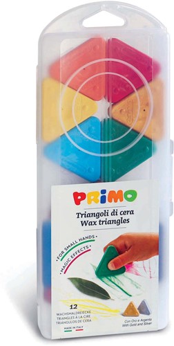 Primo - 12 Driehoek Waskrijt Zijde 50 mm in Box