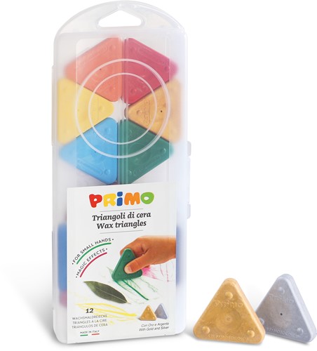 Primo - 12 Driehoek Waskrijt Zijde 50 mm in Box-2