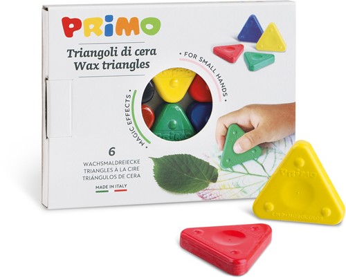 Primo - 6 Driehoek Waskrijt Zijde 50 mm in Doos-2
