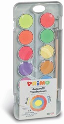 Primo - Aquarelverf Tablet/Penseel Ø30 mm (8 Metal+4 Fluo)