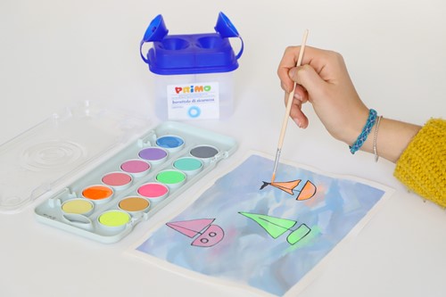 Primo - Aquarelverf Tablet/Penseel Ø30 mm (8 Metal+4 Fluo)-3