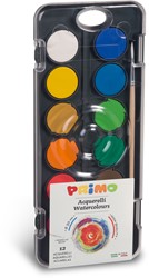Primo - Aquarelverf Tablet/Penseel Ø30 mm (12 Kleuren)