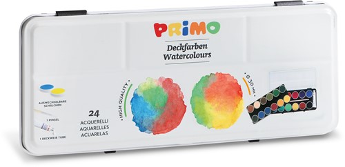 Primo - Aquarelverf Blik Ø30 mm (24 Kleuren)