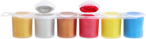 Primo - Plakkaatverf in Potje, 6 Metallic Kleuren, 25 ml-3