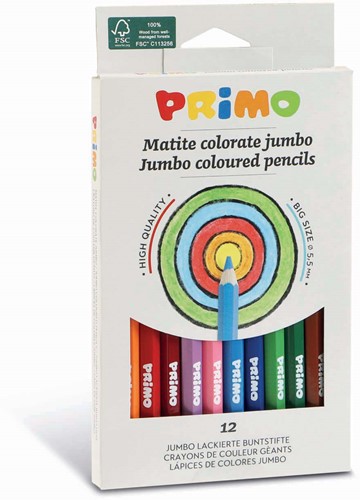 Primo - 12 Jumbo Kleurpotlood Ø5.5 mm in Doos