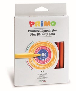 Primo - 12 Viltstiften Uitwasbaar Dun Ø2.5 mm in Doos